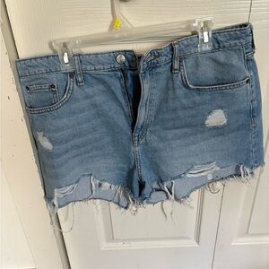Forever 21 Light Blue Distressed Jean Shorts
